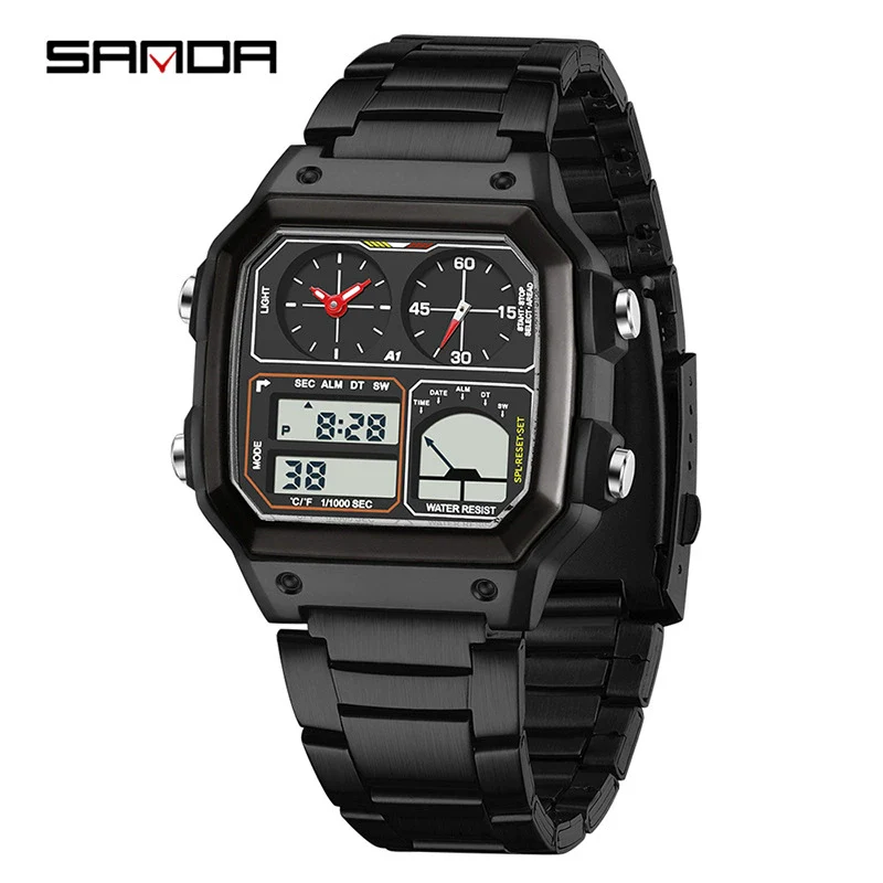 Watch Tpu Steel Strip Abs Square Business Versatile Casual Sporty Fashion Light Luxury Chic Highend Multifunction Temperature Measurement Alarm Clock Sports Waterproof - Image 10