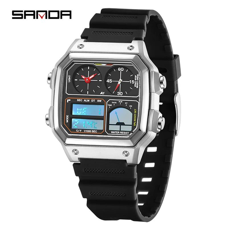 Watch Tpu Steel Strip Abs Square Business Versatile Casual Sporty Fashion Light Luxury Chic Highend Multifunction Temperature Measurement Alarm Clock Sports Waterproof - Image 2