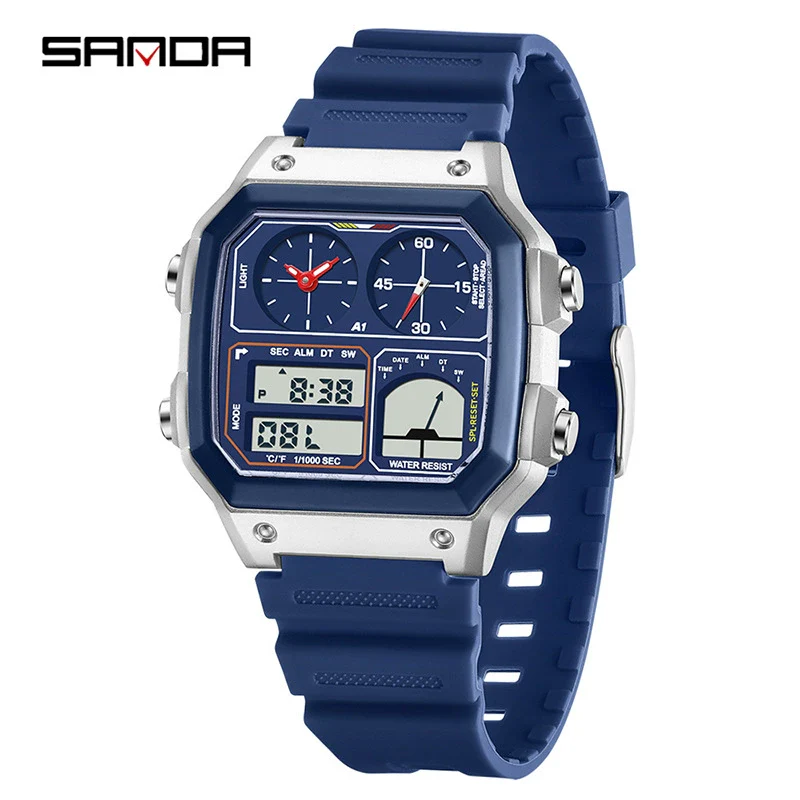 Watch Tpu Steel Strip Abs Square Business Versatile Casual Sporty Fashion Light Luxury Chic Highend Multifunction Temperature Measurement Alarm Clock Sports Waterproof - Image 5
