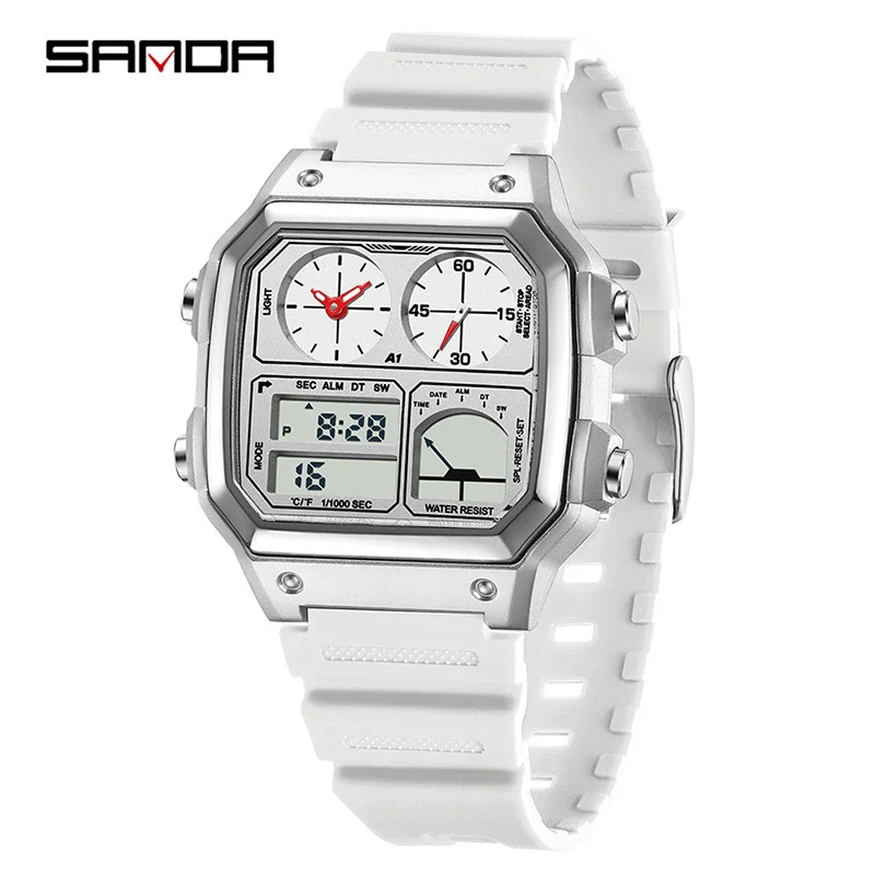 Watch Tpu Steel Strip Abs Square Business Versatile Casual Sporty Fashion Light Luxury Chic Highend Multifunction Temperature Measurement Alarm Clock Sports Waterproof - Image 6