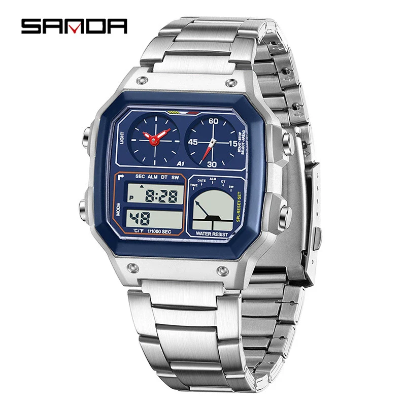 Watch Tpu Steel Strip Abs Square Business Versatile Casual Sporty Fashion Light Luxury Chic Highend Multifunction Temperature Measurement Alarm Clock Sports Waterproof - Image 9