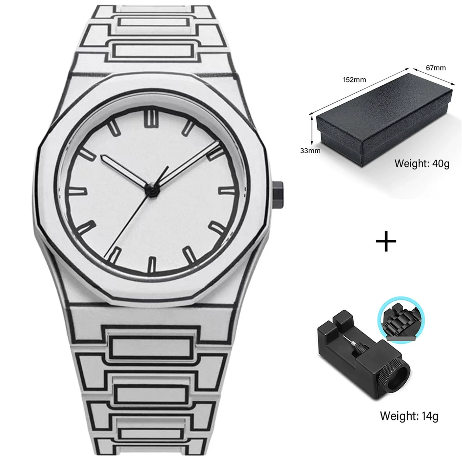 Watches Casual Fashion Simple Waterproof Silicone Strap Plastic Case Stainless Steel Buckle Round Dial - Image 14