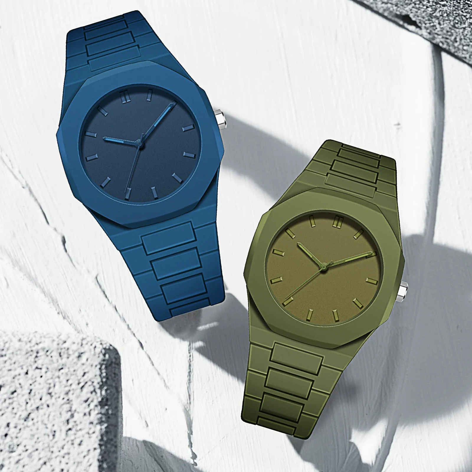 Watches Casual Fashion Simple Waterproof Silicone Strap Plastic Case Stainless Steel Buckle Round Dial - Image 3