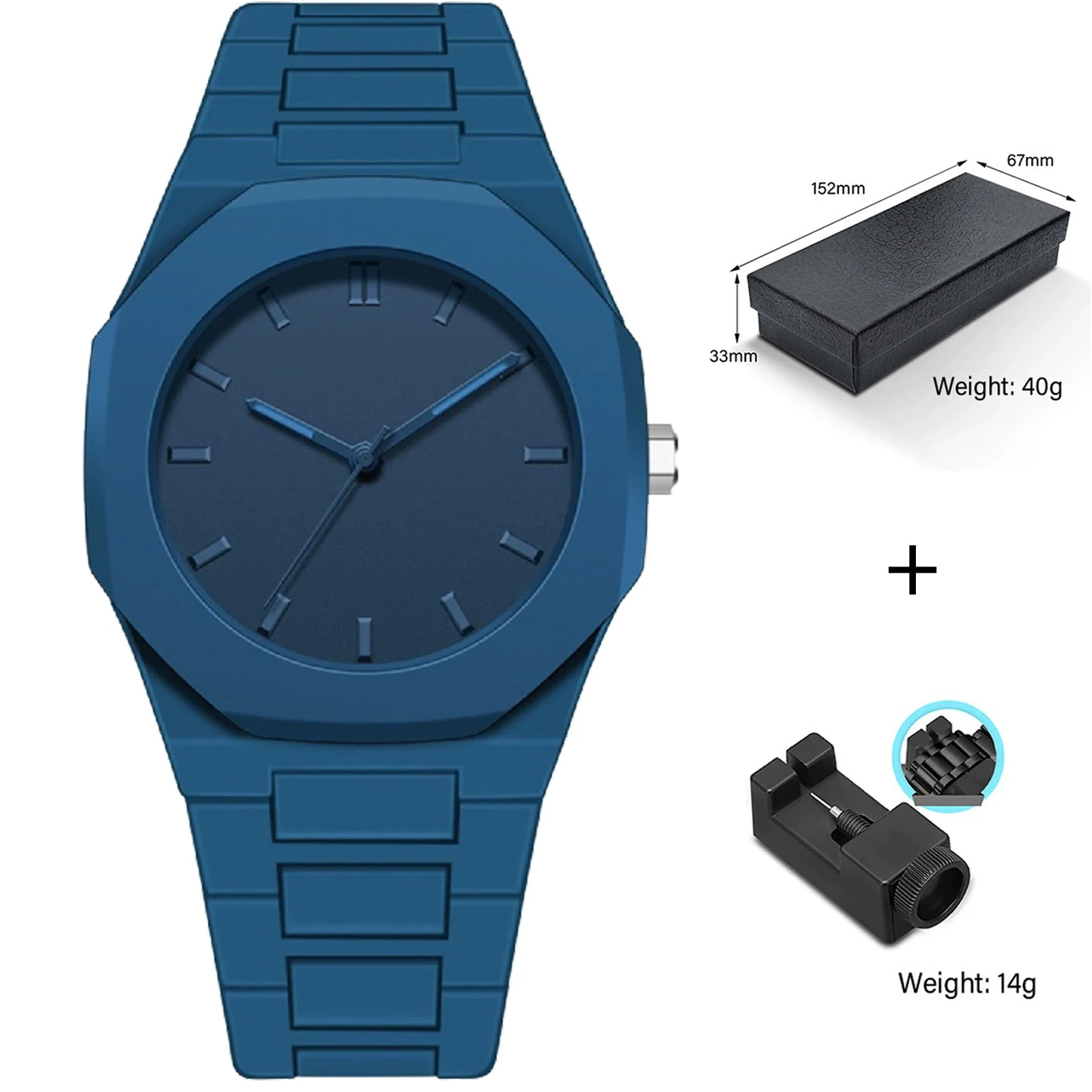 Watches Casual Fashion Simple Waterproof Silicone Strap Plastic Case Stainless Steel Buckle Round Dial - Image 8