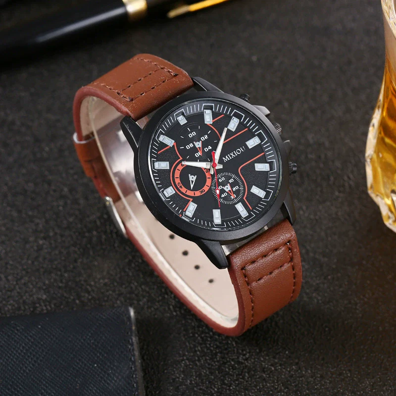 Watches Casual Style Alloy Case Imitation Leather Strap Round Dial