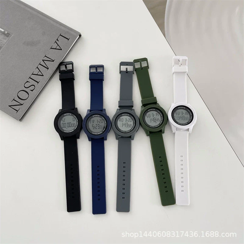 Waterproof Luminous Electronic Watch For Middle School Students Casual Style Plastic Case And Silicone Strap - Image 5