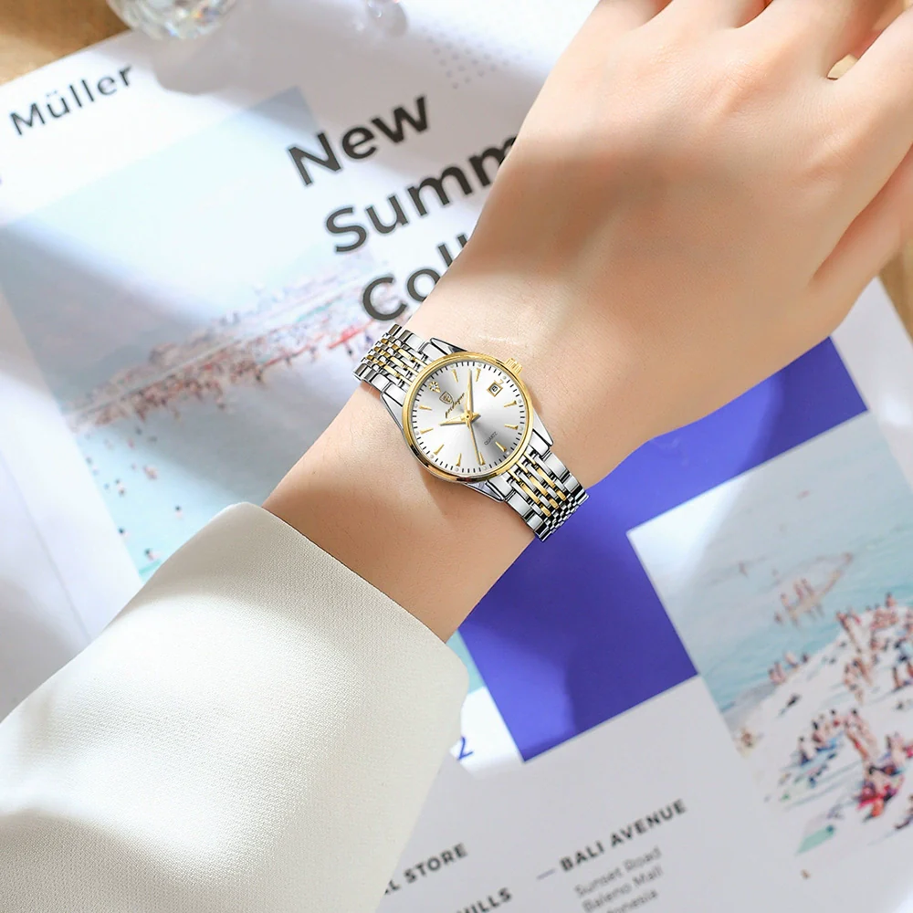 Waterproof Luminous Ultrathin Business Style Watch Alloy Case Stainless Steel Strap Round Dial Sapphire Crystal Glass Mirror - Image 3