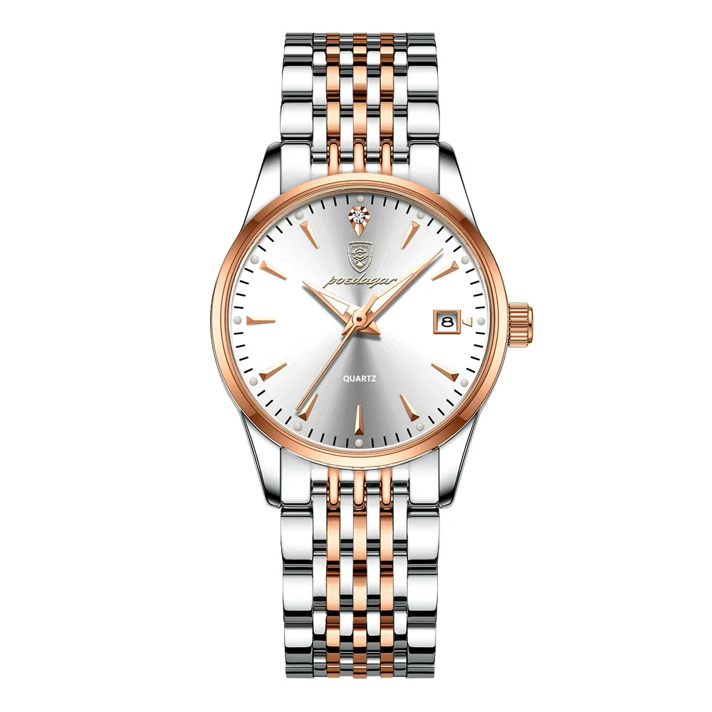 Waterproof Luminous Ultrathin Business Style Watch Alloy Case Stainless Steel Strap Round Dial Sapphire Crystal Glass Mirror - Image 4