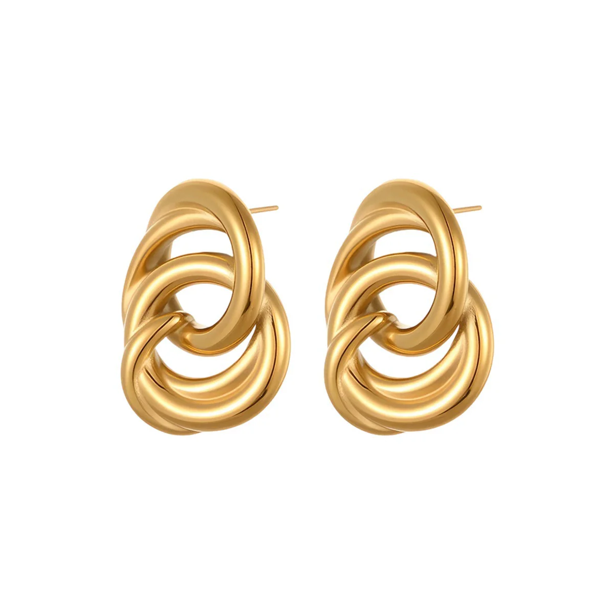 Wholesale 18K Gold Plated Geometric Stainless Steel Earrings For Women - Image 5