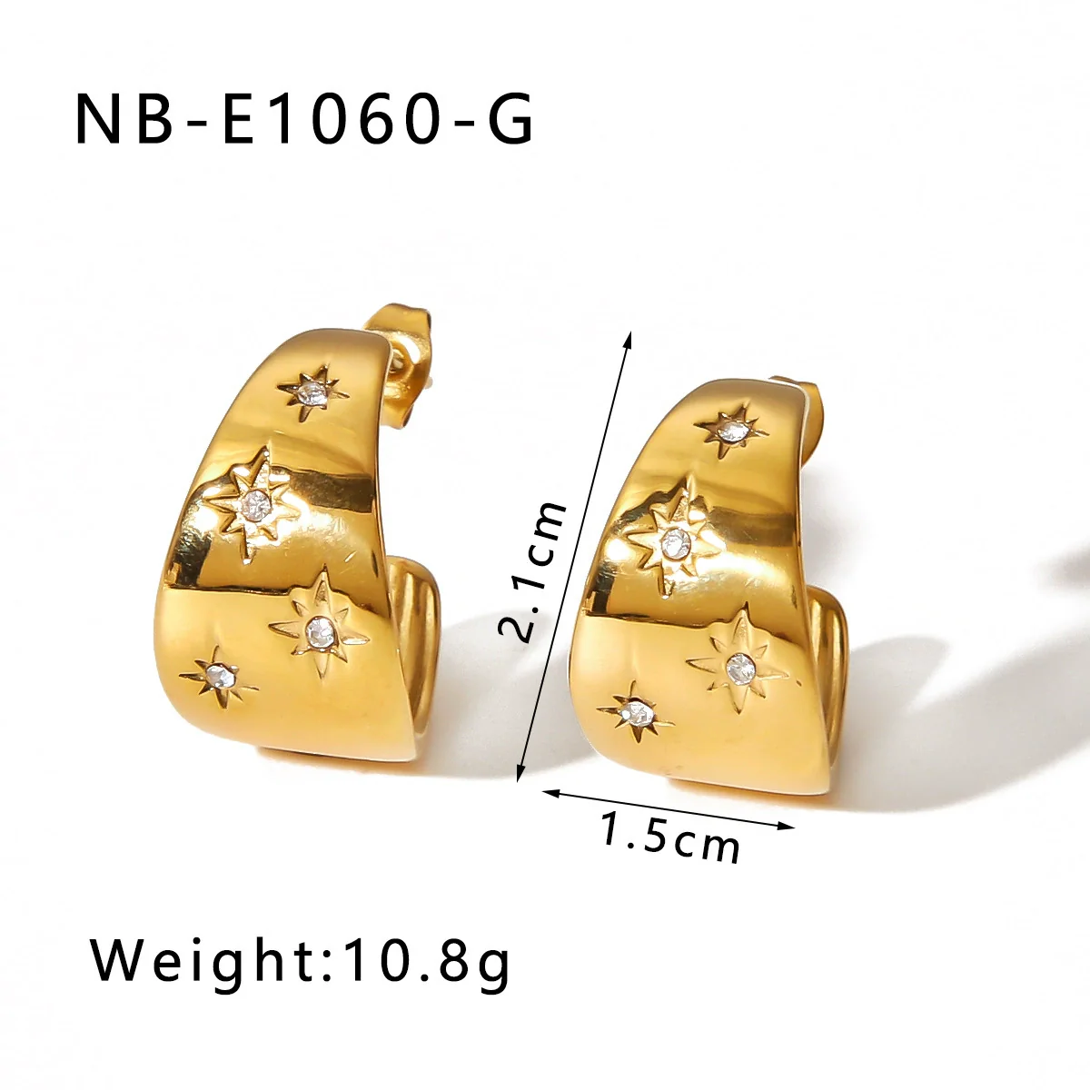 Wholesale 18K Gold Plated Geometric Stainless Steel Earrings For Women - Image 6