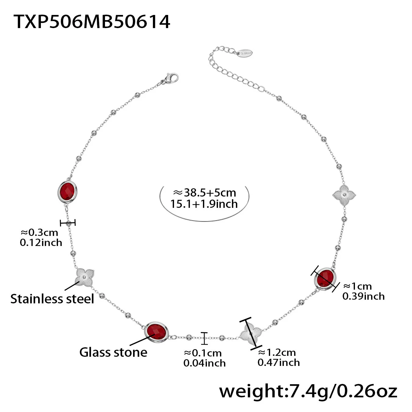 Wholesale 18K Gold Plated Stainless Steel And Glass Cross Clip Bead Chain Oval Edge Faceted Stone Jewelry Set For Women - Image 13