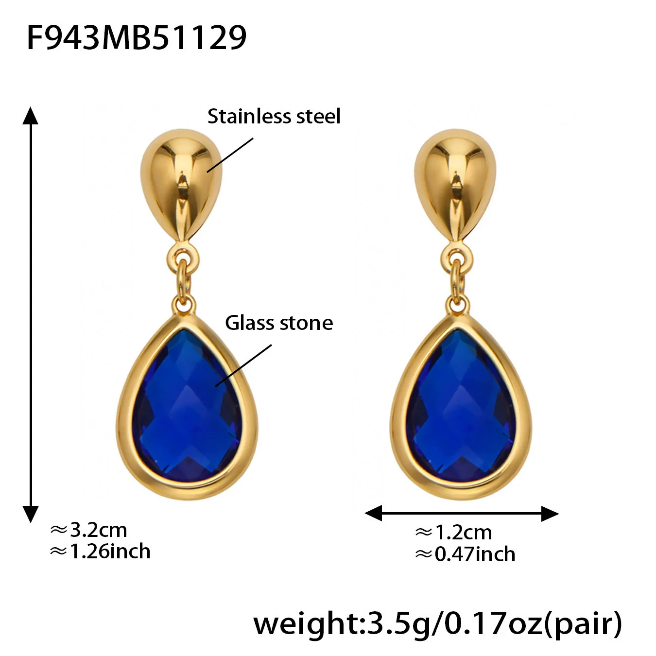 Wholesale 18K Gold Plated Stainless Steel And Glass Cross Clip Bead Chain Oval Edge Faceted Stone Jewelry Set For Women - Image 35