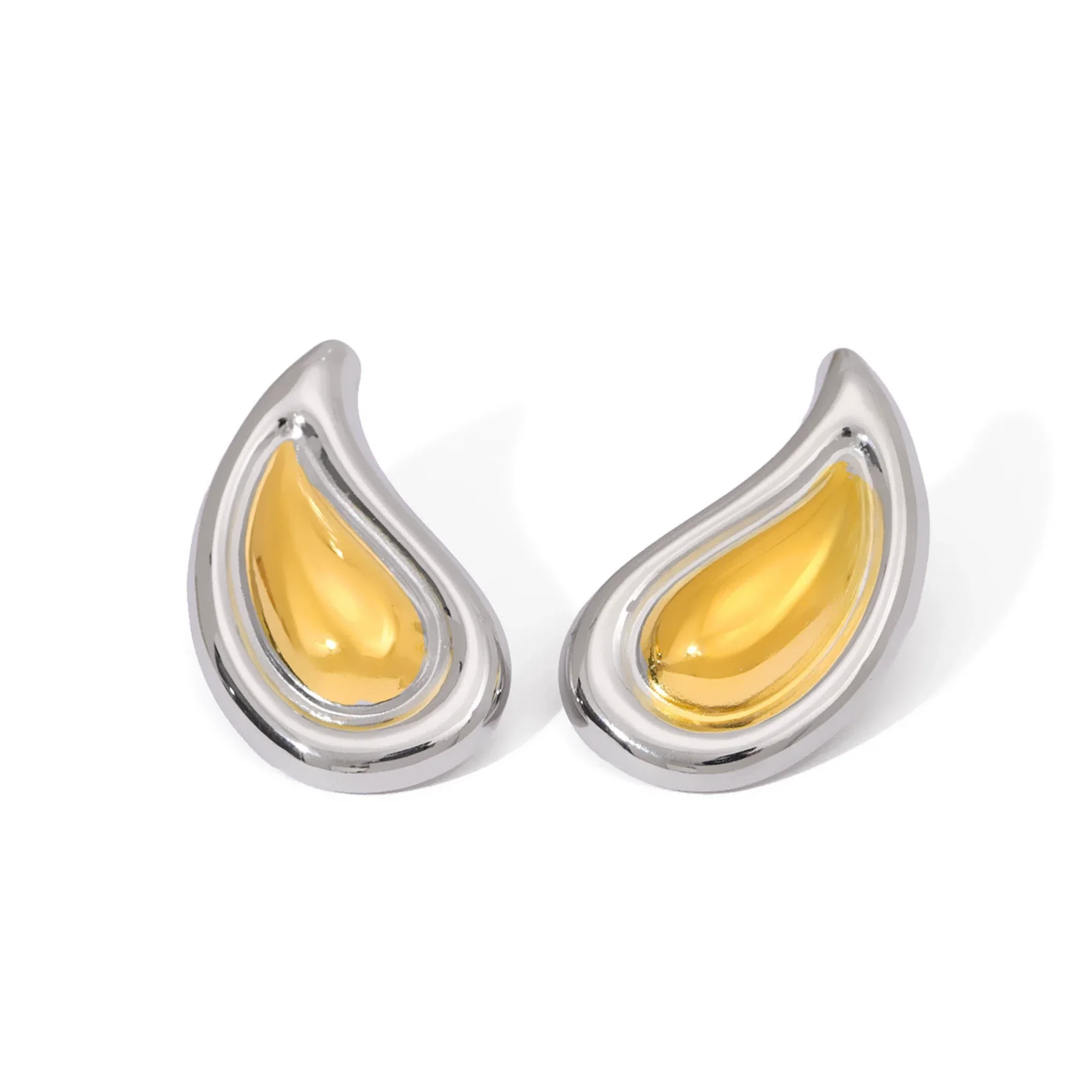 Wholesale 18K Gold Plated Stainless Steel Dropshaped Earrings For Women Fashion Creative Simple - Image 5