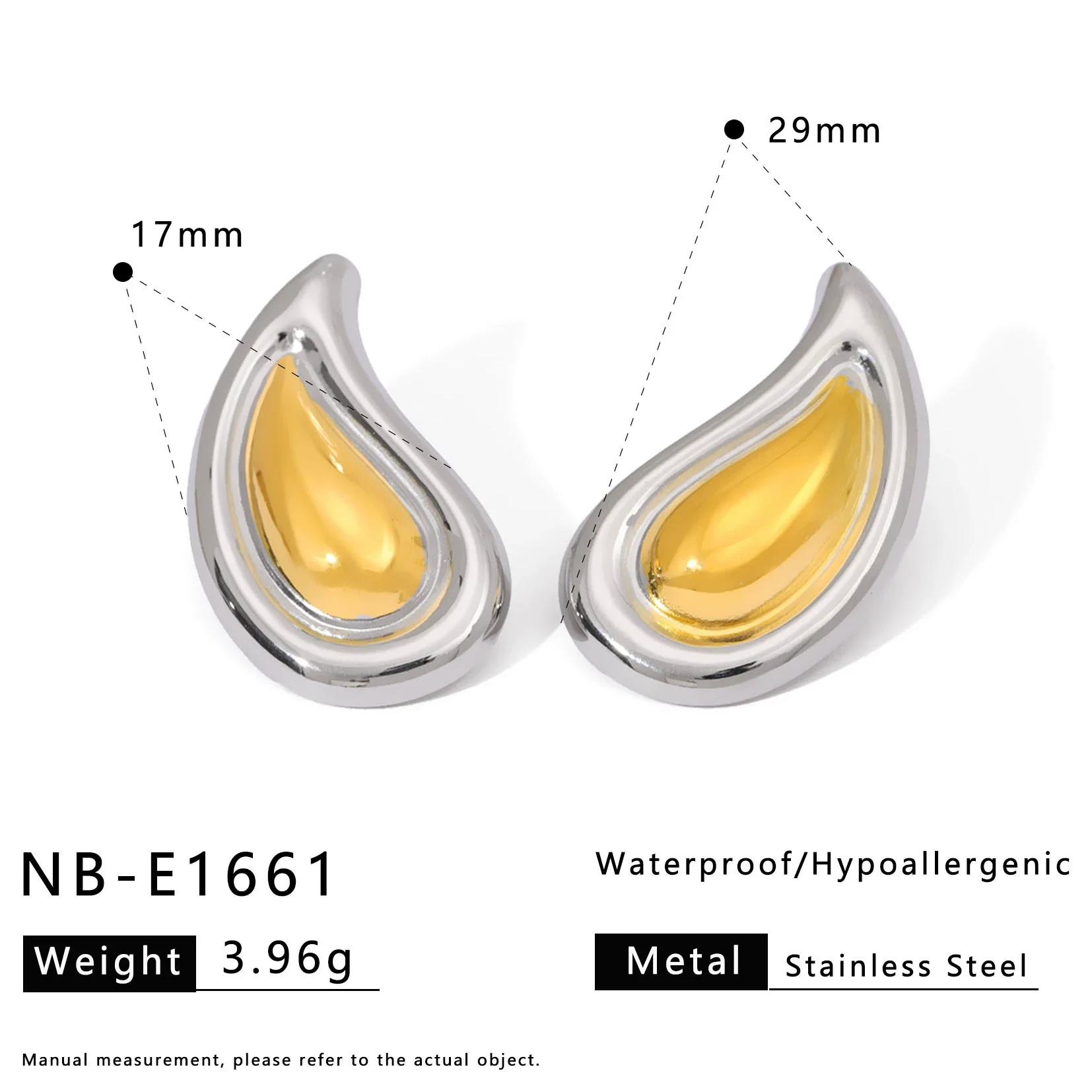 Wholesale 18K Gold Plated Stainless Steel Dropshaped Earrings For Women Fashion Creative Simple - Image 6