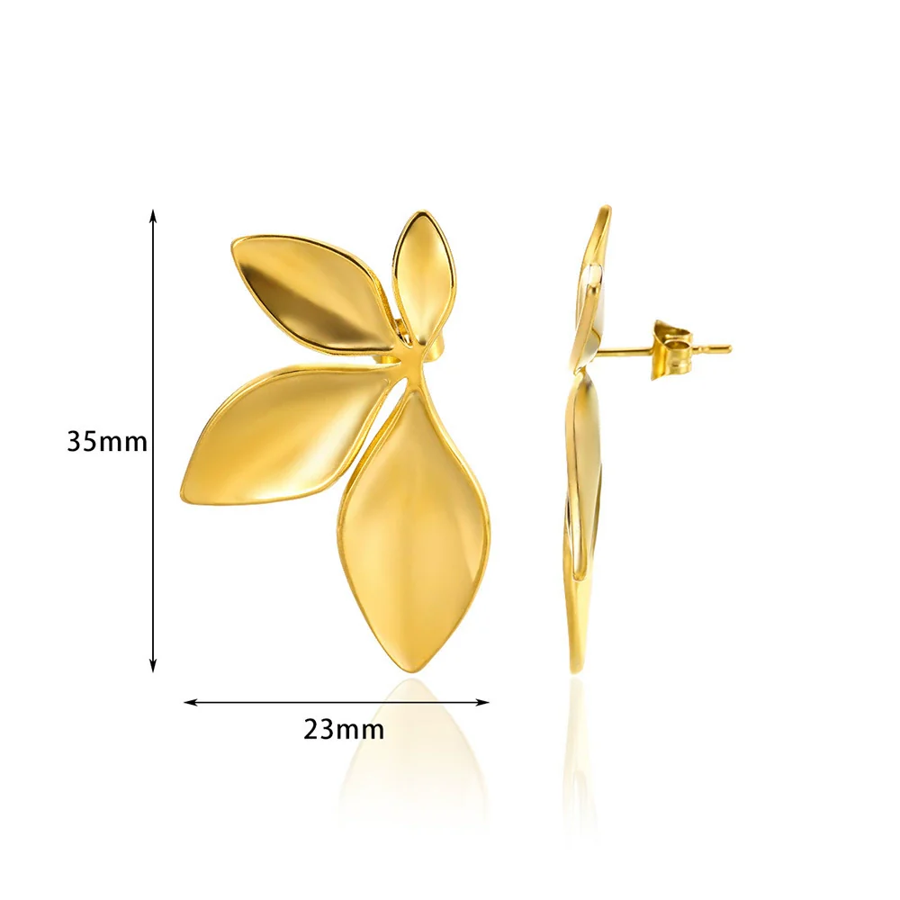 Wholesale 18K Metal Electroplated Geometric Stainless Steel Water Drop And Round Hollow Earrings For Women - Image 5