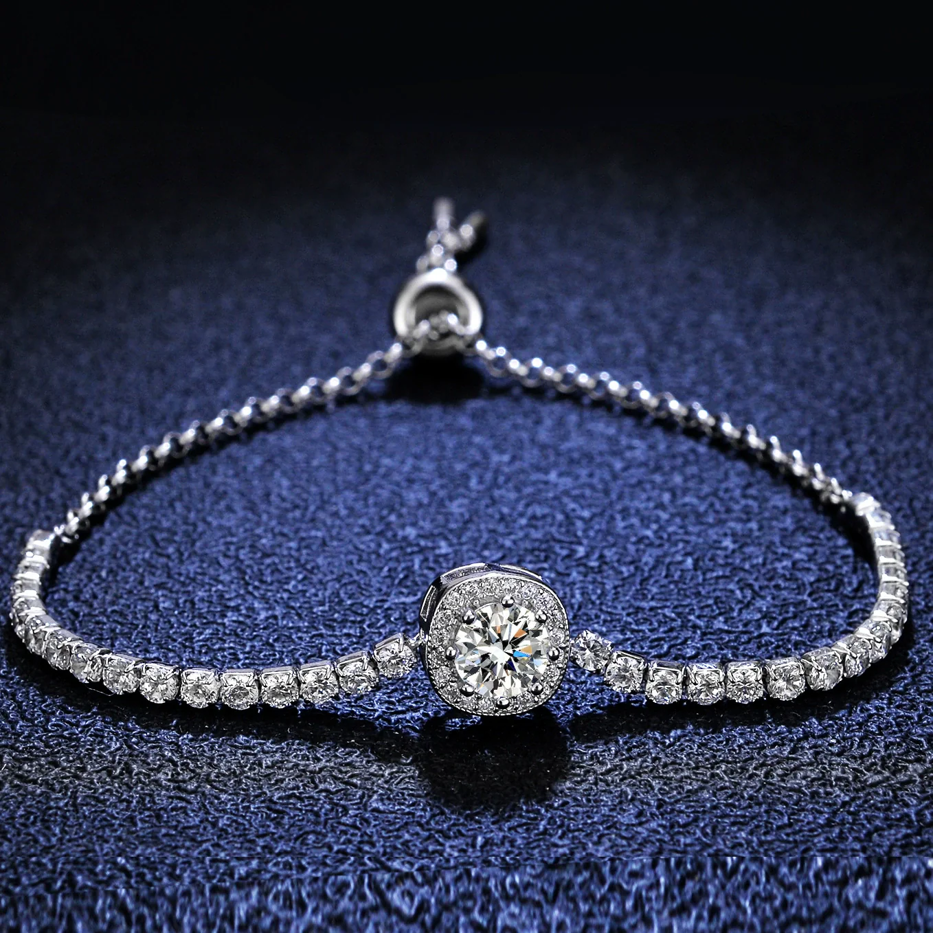 Wholesale 925 Silver Bracelet With Moissanite Square Bag Simple Style With Letters Numbers Text For Women - Image 2
