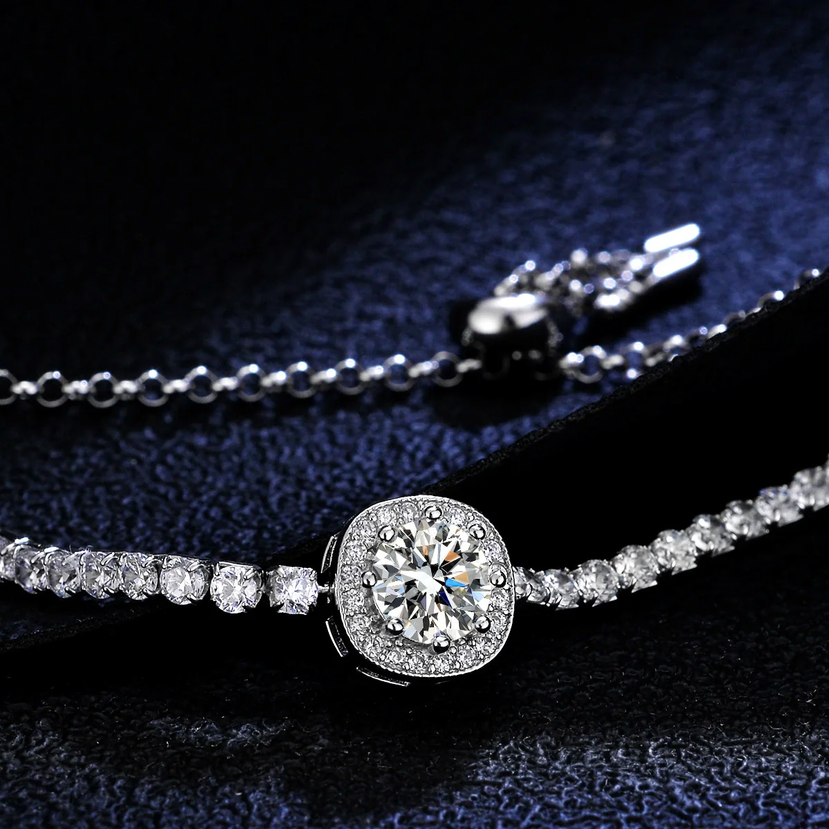 Wholesale 925 Silver Bracelet With Moissanite Square Bag Simple Style With Letters Numbers Text For Women - Image 3