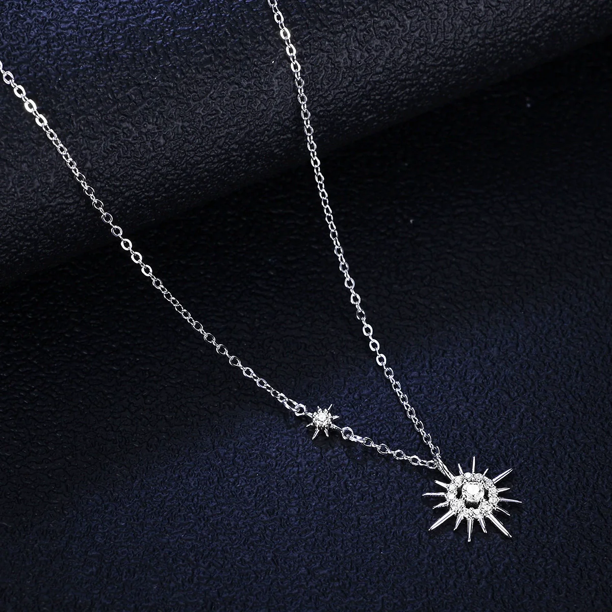 Wholesale 925 Silver Constellation Star And Moon Pendant Necklace For Women - Image 2