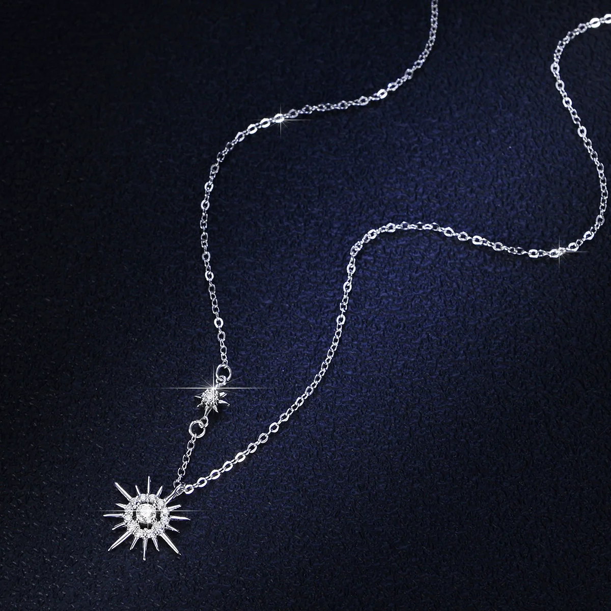 Wholesale 925 Silver Constellation Star And Moon Pendant Necklace For Women - Image 3