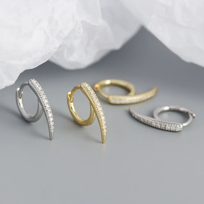 Wholesale 925 Silver Geometric Heavy Industry Metal Long Rivet Earrings For Women With Electroplating - Image 4