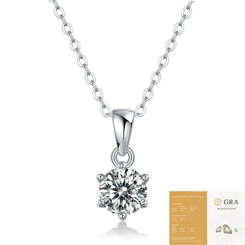 Wholesale 925 Silver Geometric Moissanite Inlay Pendant Necklace For Women Fashion Cross Chain - Image 5