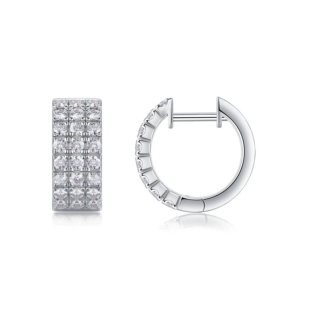 Wholesale 925 Silver Geometric Moissanite Inlay Women's Earrings Fashion Style