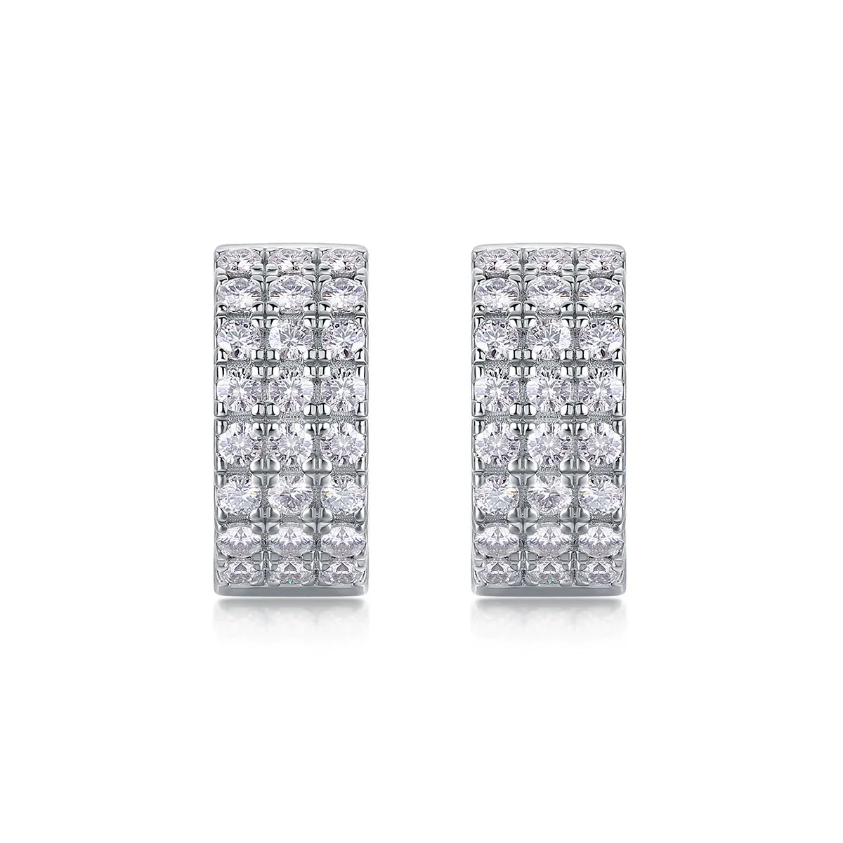 Wholesale 925 Silver Geometric Moissanite Inlay Women's Earrings Fashion Style - Image 3