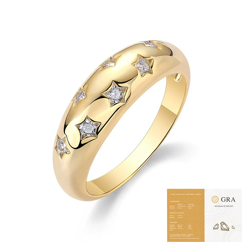 Wholesale 925 Silver Geometric Moissanite Ring Set With Diamonds For Women - Image 5