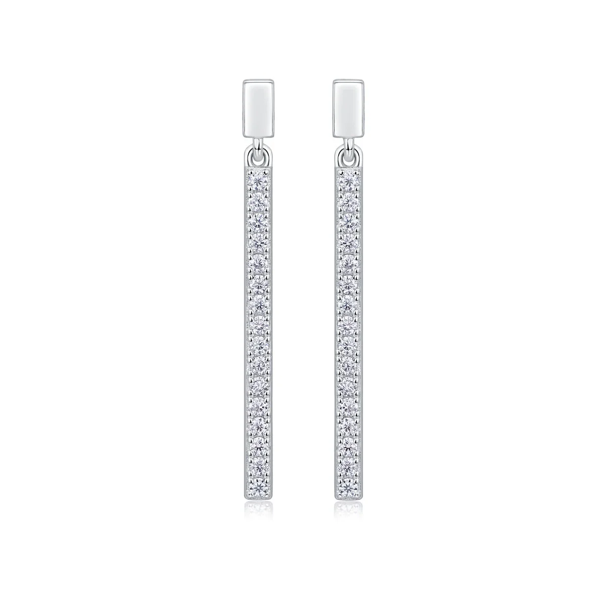 Wholesale 925 Silver Moissanite Inlaid Geometric Fashion Earrings - Image 4