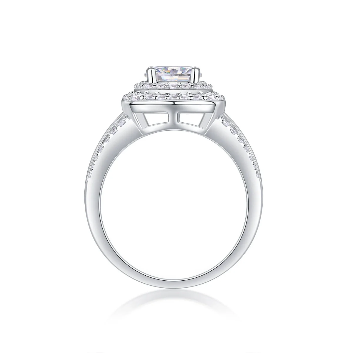 Wholesale 925 Silver Moissanite Inlay Geometric Fashion Women's Ring - Image 3