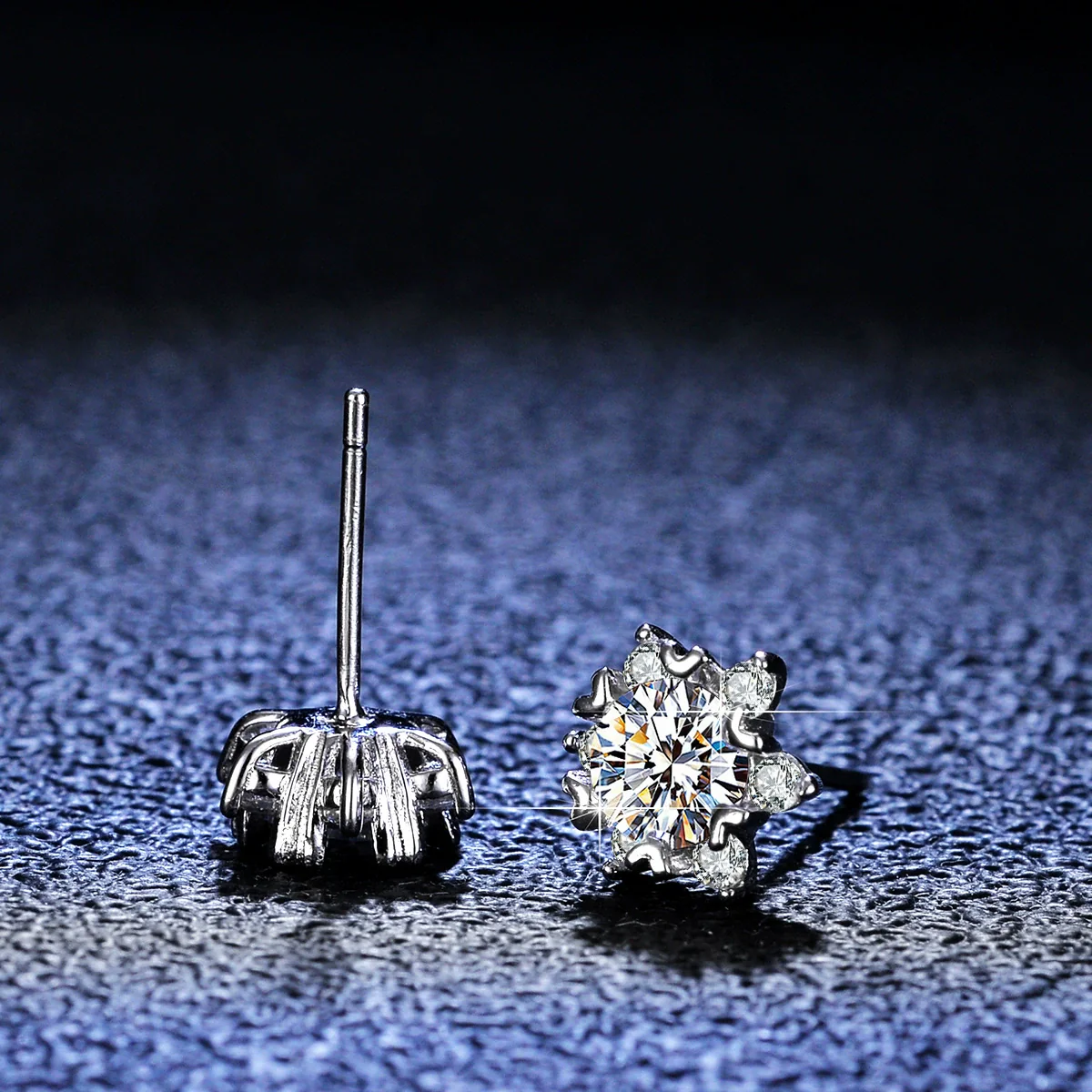 Wholesale 925 Silver Women's Geometric Snowflake Earrings Simple Style - Image 2