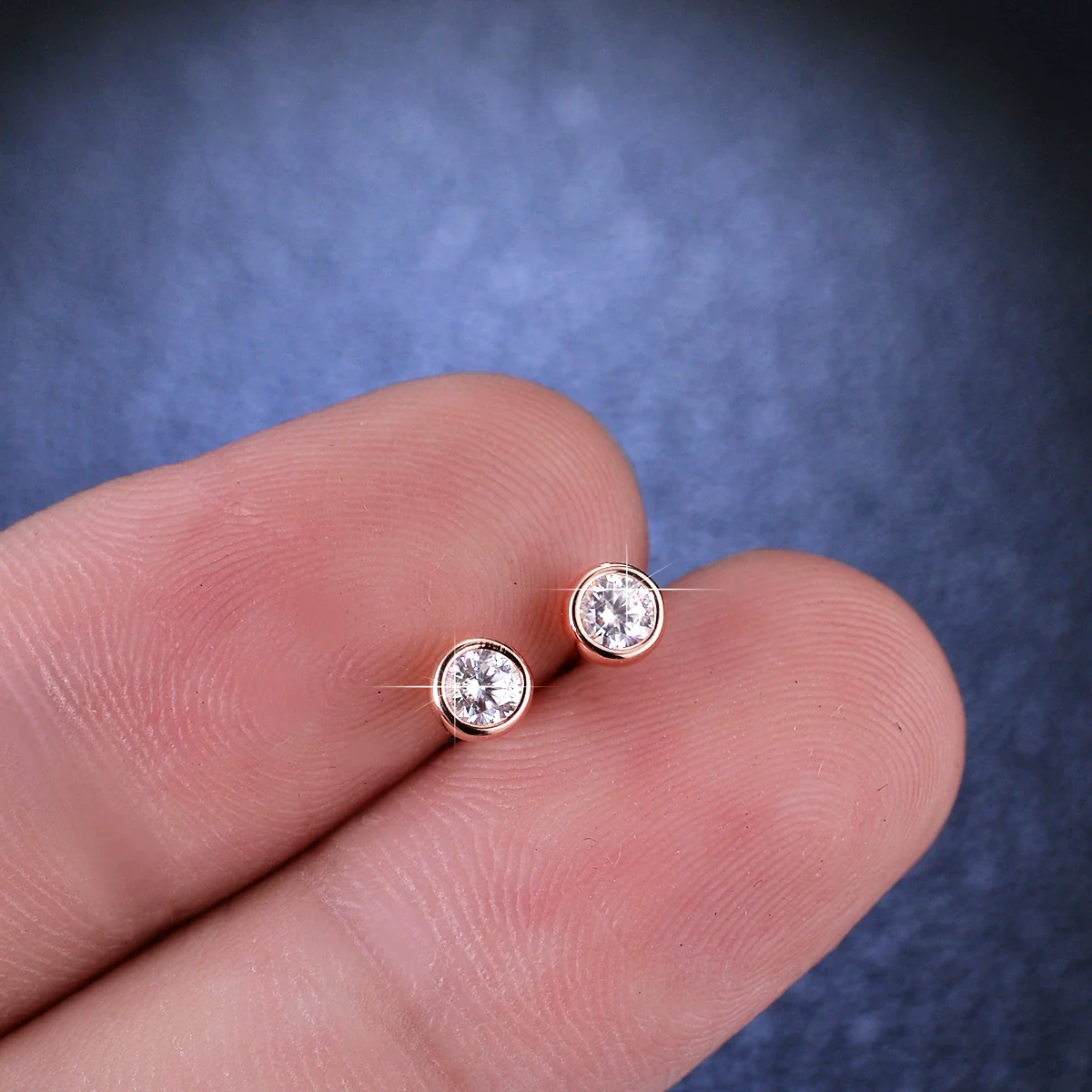 Wholesale 925 Silver Women's Simple Bubble Earrings With Moissanite And Diamond Design And Letters Numbers Text Pattern - Image 5