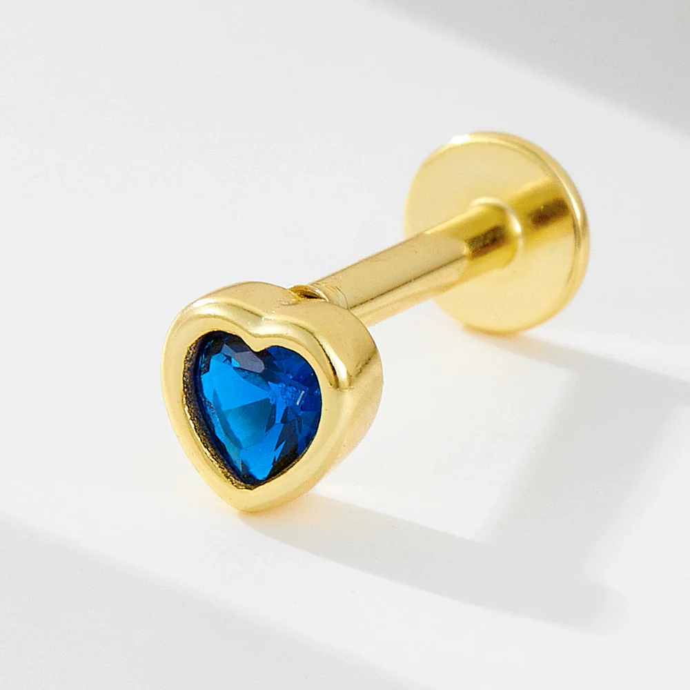Wholesale 925 Sterling Silver Diamond Heartshaped Piercing Earrings For Women