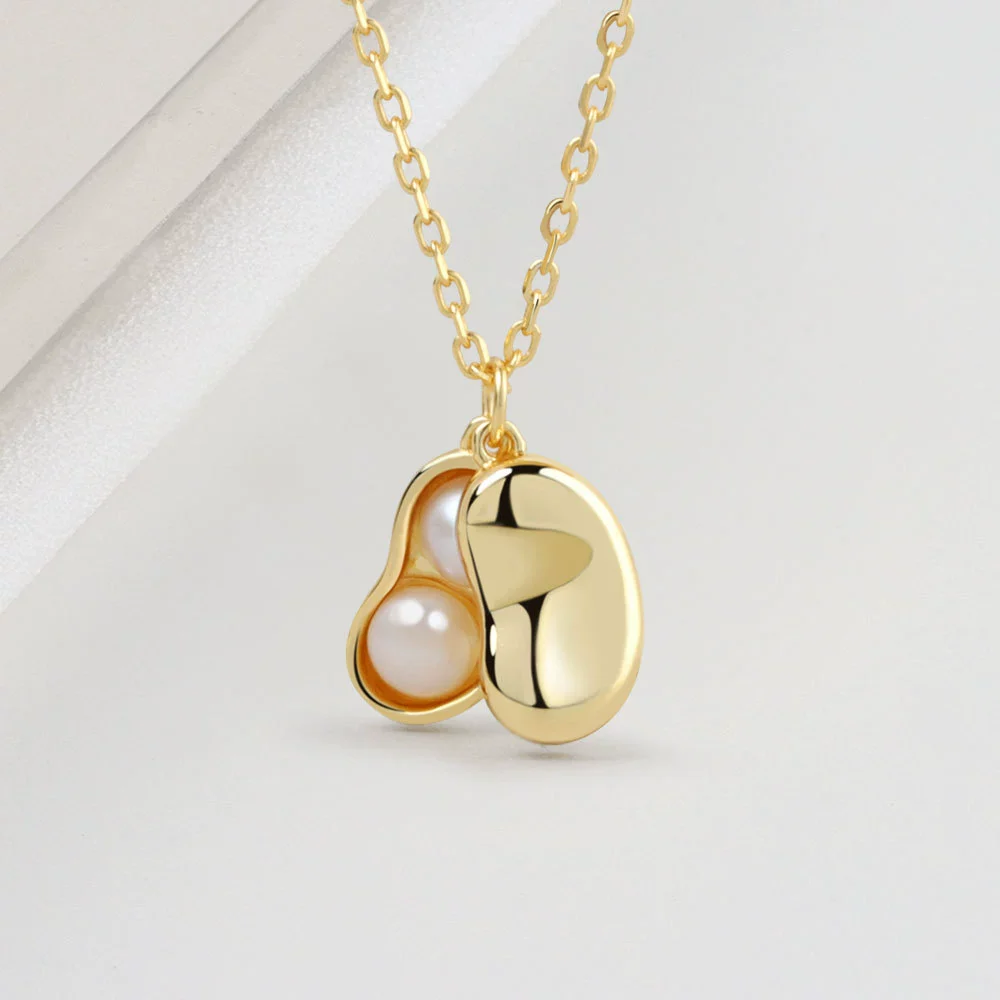 Wholesale 925 Sterling Silver Fashion Pearl Pod Pendant Necklace For Women With Electroplating