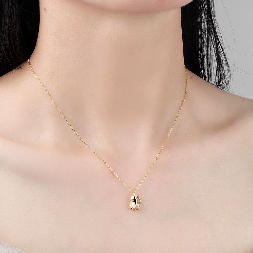 Wholesale 925 Sterling Silver Fashion Pearl Pod Pendant Necklace For Women With Electroplating - Image 2