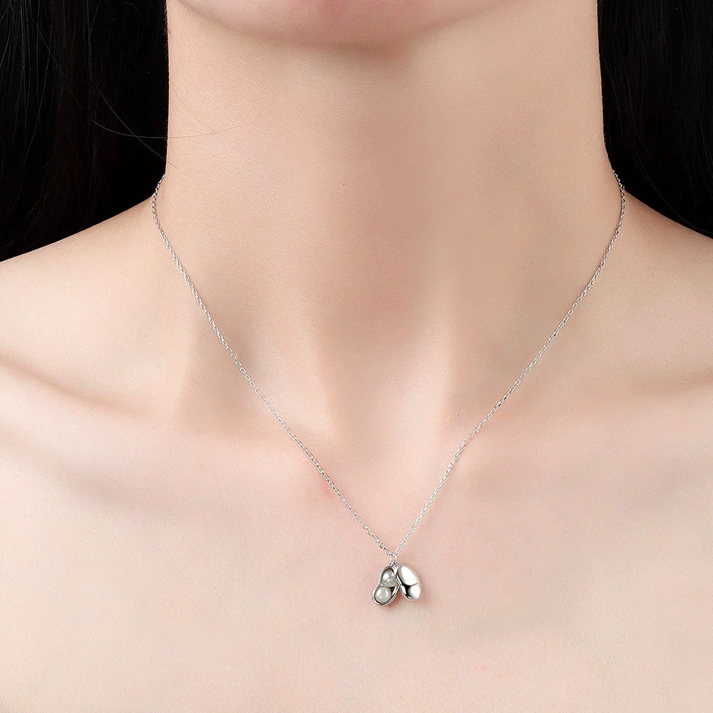 Wholesale 925 Sterling Silver Fashion Pearl Pod Pendant Necklace For Women With Electroplating - Image 3