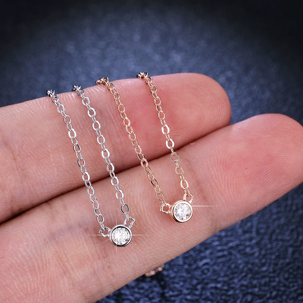 Wholesale 925 Sterling Silver Geometric Bubble Pendant Necklace With Moissanite For Women's Fashion - Image 4