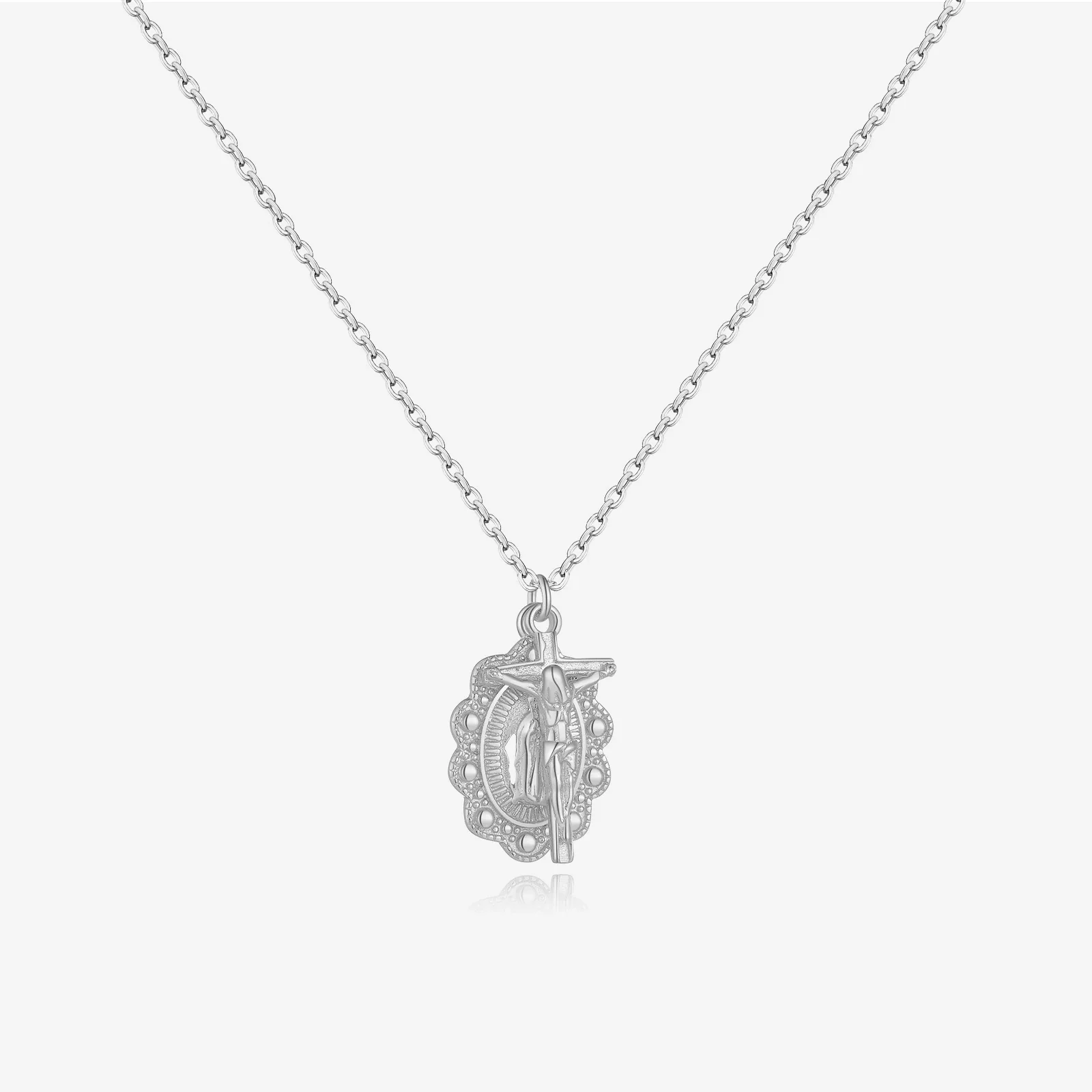 Wholesale 925 Sterling Silver Geometric Cross Clavicle Chain Necklace With Electroplating Fashion Design For Women - Image 6