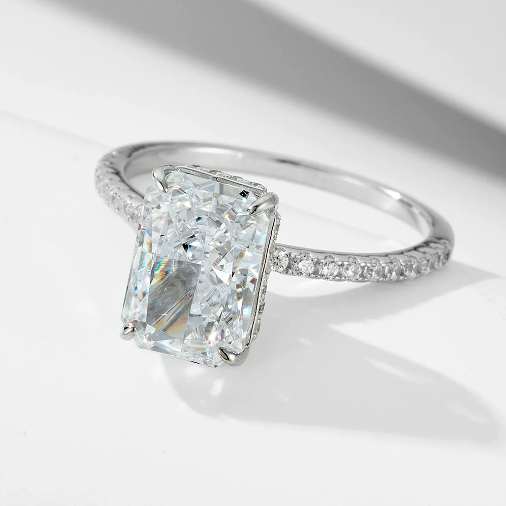 Wholesale 925 Sterling Silver Geometric Diamondencrusted Zircon Set Ring For Women - Image 3