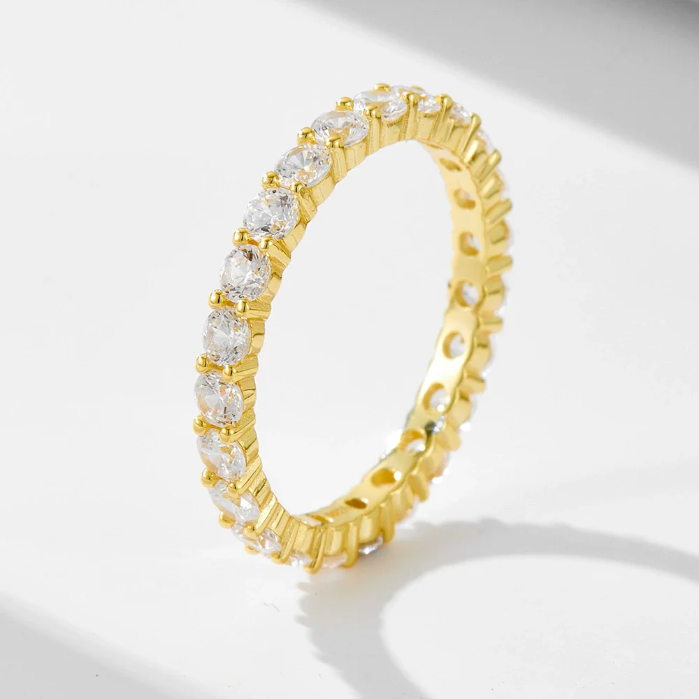 Wholesale 925 Sterling Silver Geometric Diamondencrusted Zircon Set Ring For Women - Image 4