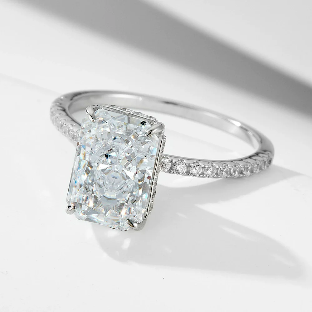 Wholesale 925 Sterling Silver Geometric Diamondencrusted Zircon Set Ring For Women - Image 6