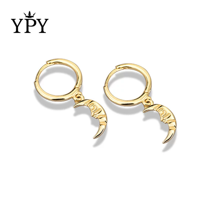 Wholesale 925 Sterling Silver Geometric Moon Ear Buckle Earrings For Women Electroplated