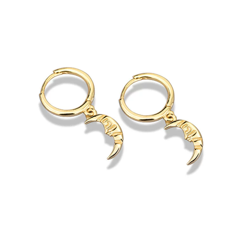 Wholesale 925 Sterling Silver Geometric Moon Ear Buckle Earrings For Women Electroplated - Image 5