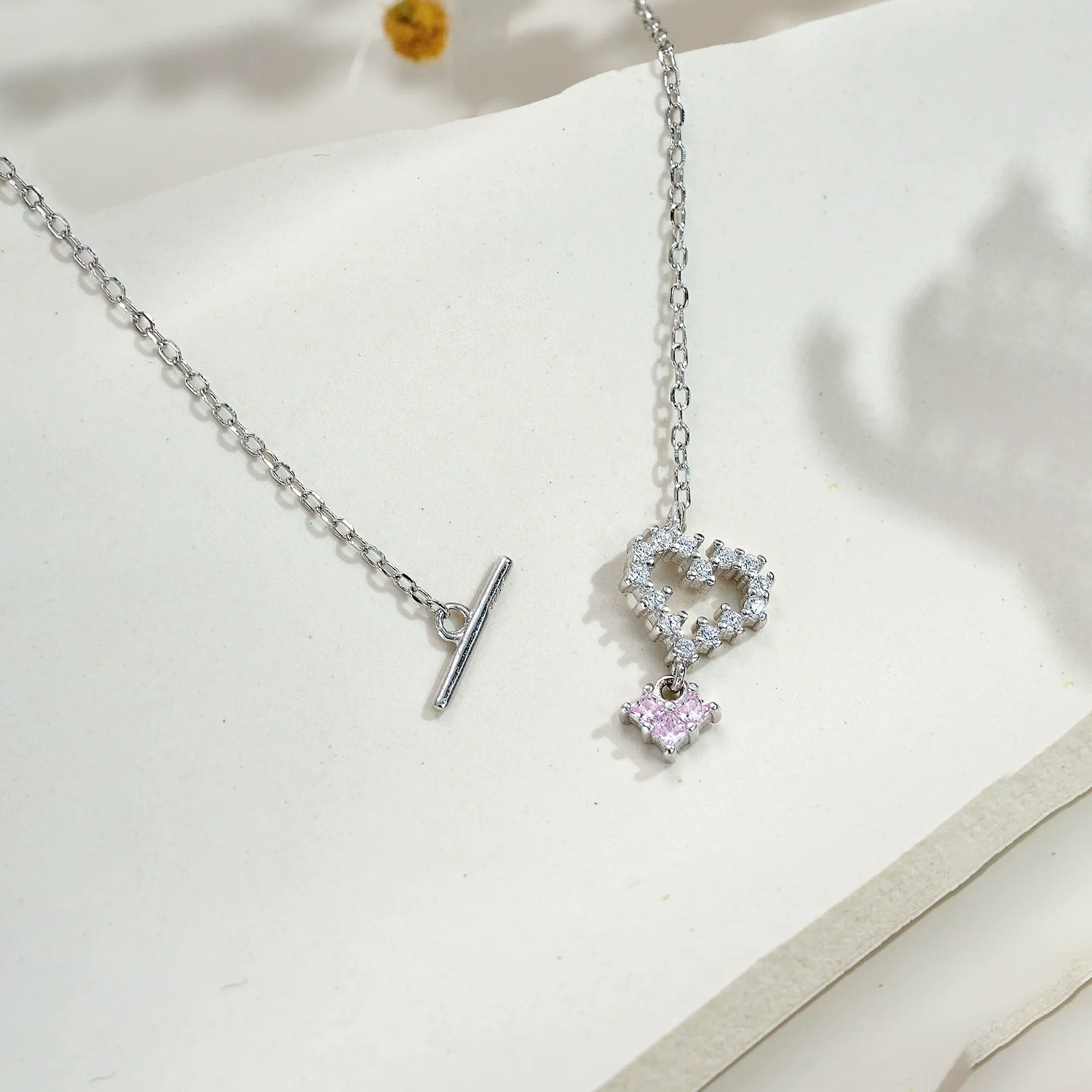 Wholesale 925 Sterling Silver Geometric Pendant Necklace Simple Style Electroplated With Platinum And 18K Gold Unisex - Image 3