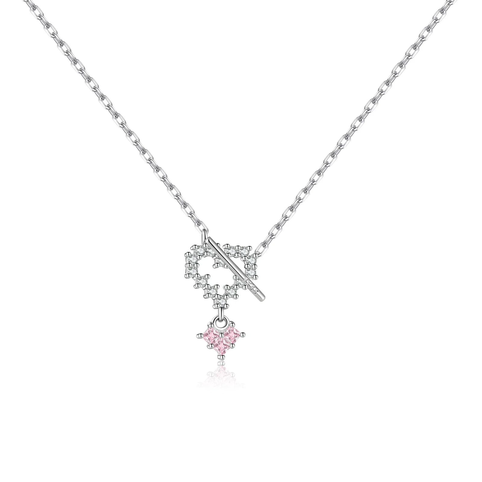 Wholesale 925 Sterling Silver Geometric Pendant Necklace Simple Style Electroplated With Platinum And 18K Gold Unisex - Image 6