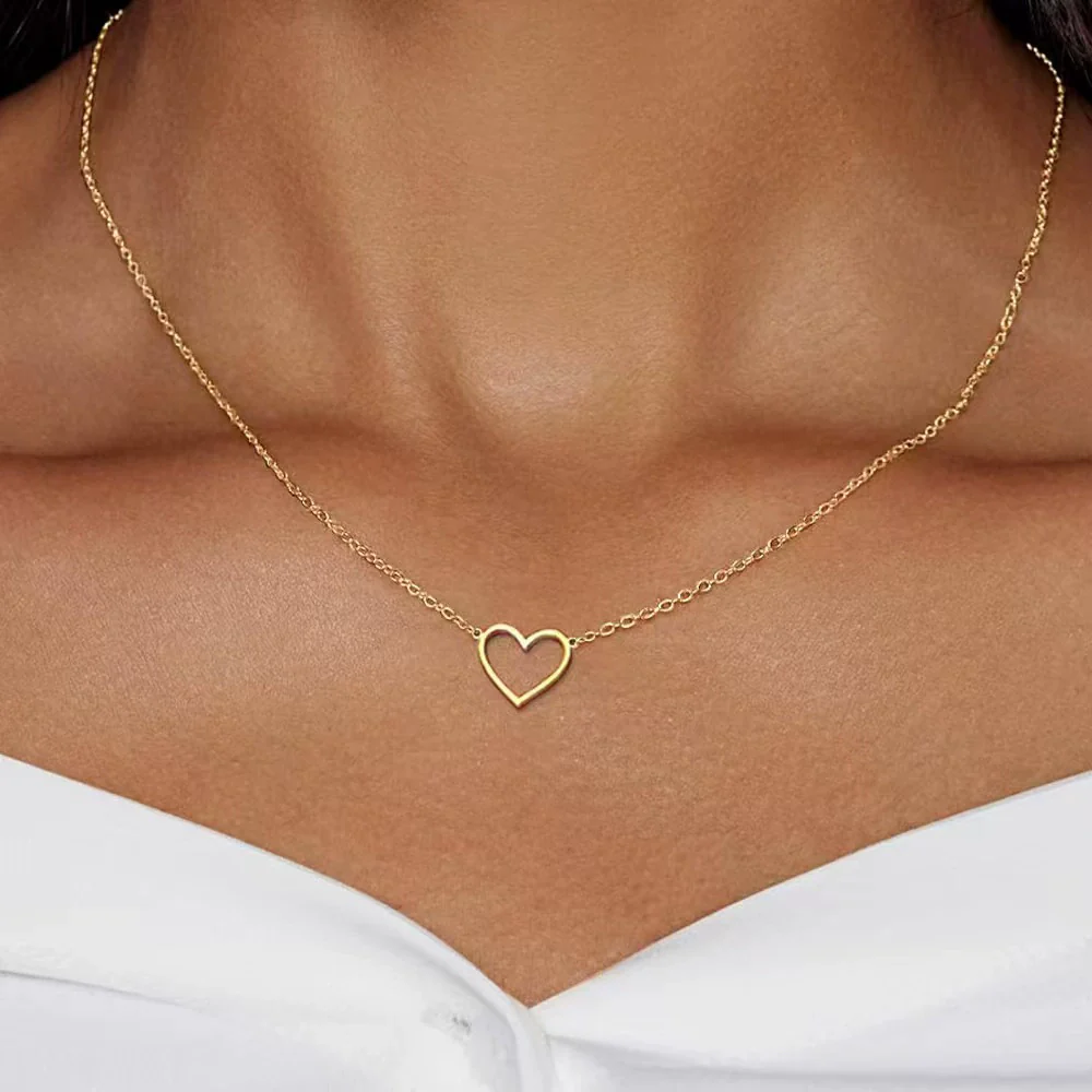 Wholesale 925 Sterling Silver Heartshaped Necklace Plain Heart Pendant Polish Finish Women's O Chain - Image 4
