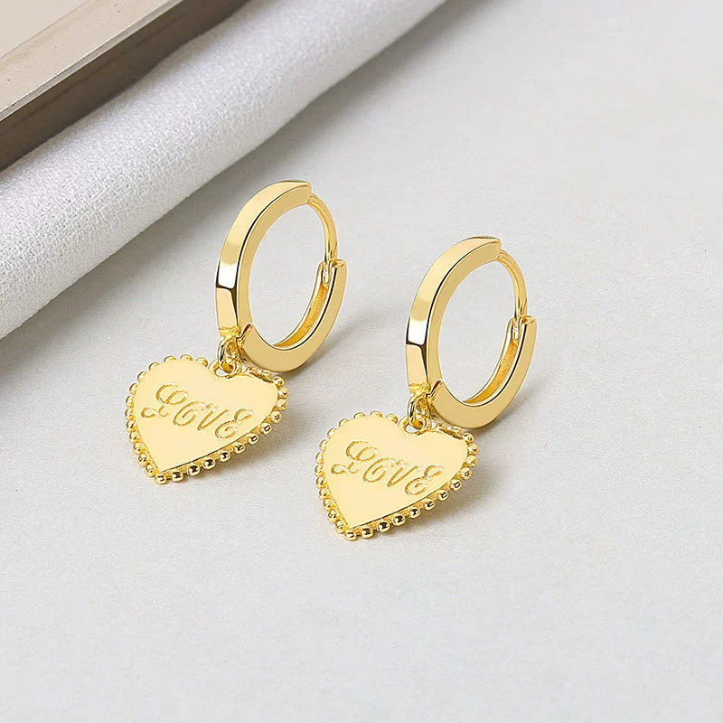 Wholesale 925 Sterling Silver Love Ear Buckle Earrings With Flower Pattern For Women Light Luxury Style - Image 6
