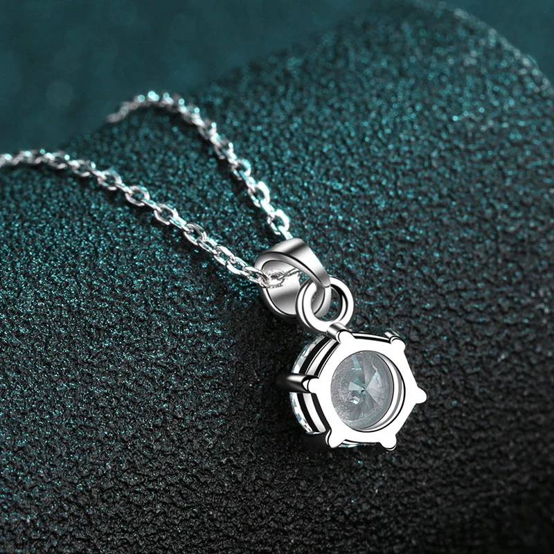 Wholesale 925 Sterling Silver Necklace With Plants Flowers Style And Six Claw Moissanite Pendant - Image 3
