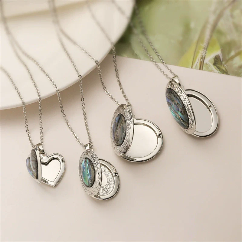 Wholesale Abalone Shell Pendant Necklace With O Word Chain Animal Zodiac Geometric Style Environmentalfriendly - Image 2
