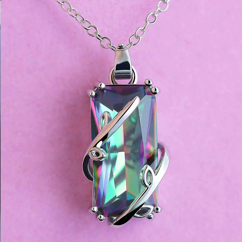 Wholesale Accessories Copper Antizirconium Geometric Leaf Necklace Set With Precious Stones Mixed Gem Inlay For Female - Image 2